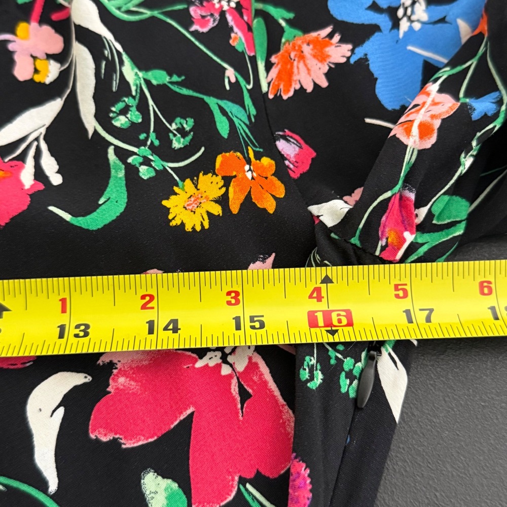 A New Day‎ Floral Midi Dress Small Cottagecore Dark Floral Puff Sleeve Whimsical - Picture 8 of 10